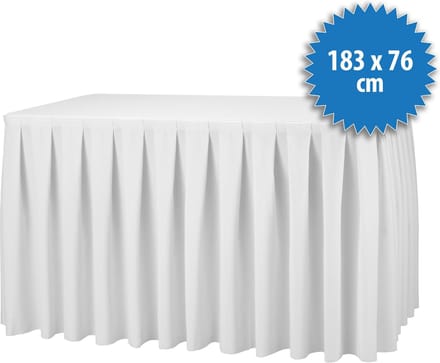 Combiskirting Boxpleat 250% - 183x76cm - Wit