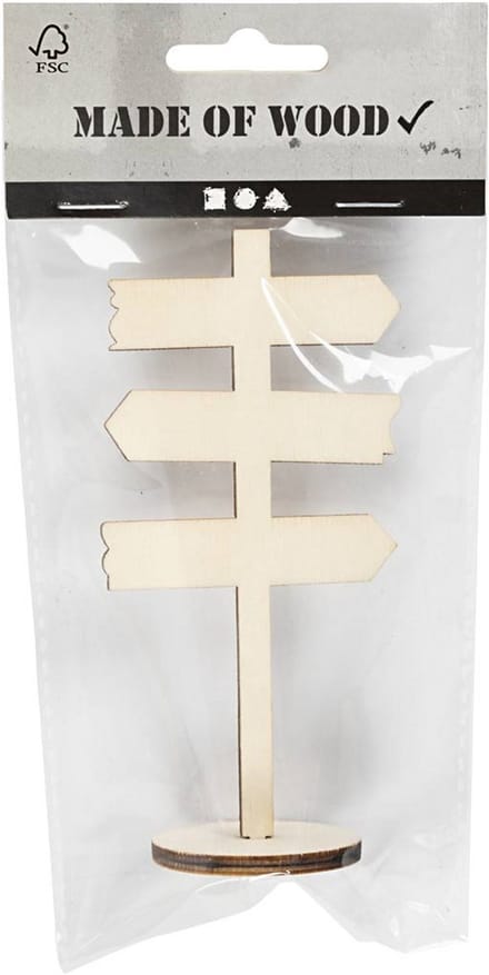 CC Houten Miniatuur Bord op Voet b: 6cm h: 12cm