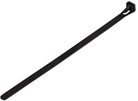 Set van 25 Opklapbare Kabelbinders Voor Binnen - 7,5 mm x 200 mm, Max. Diameter 45 mm - Zwart