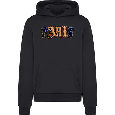 Mister Tee - Paris Wording Patch Style Fluffy Hoodie/trui - M - Zwart