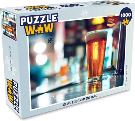 Puzzel Glas bier op de bar - Legpuzzel - Puzzel 1000 stukjes volwassenen