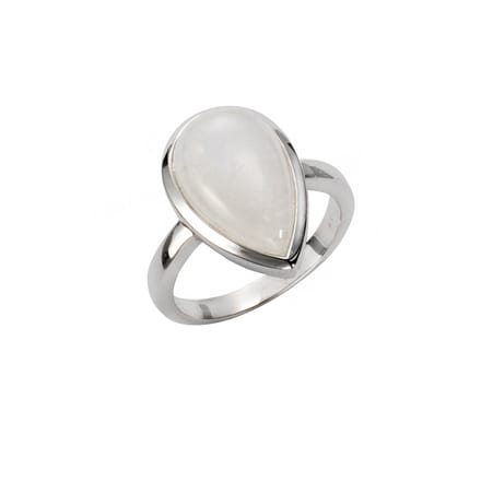Jamelli Ring Silber 925 rhodiniert mit echtem Rainbow Mondstein 17x10,5mm