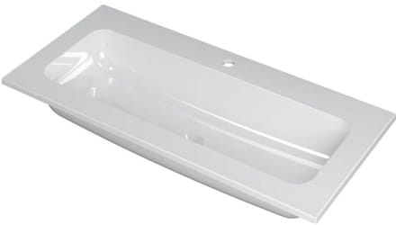 INK Faktor Wastafel Polystone Centraal met 1 Kraangat - 1000x450x15 mm - Glans Wit