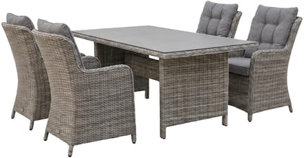 Tuinset Dublin | 4 personen | Rechthoekig 145 cm | Wicker & keramiek