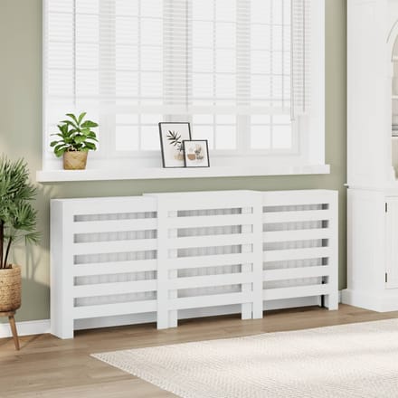 vidaXL Radiatorombouw 205x21,5x83,5 cm bewerkt hout wit