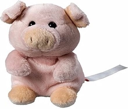 MBW Pluche varken/big knuffel - 11 cm boerderijdier met schermreiniger