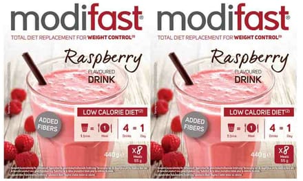 Modifast Weight Control Milkshake Raspberry - 2 x 8 x 55 gr - Voordeelverpakking