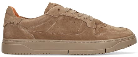 Manfield - Heren - Taupe suède sneakers - Maat 45