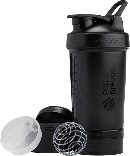 Blender Bottle Prostak V2 zwart 22 Ounce - Beste Draagbare Shaker Bottle met Compartiment