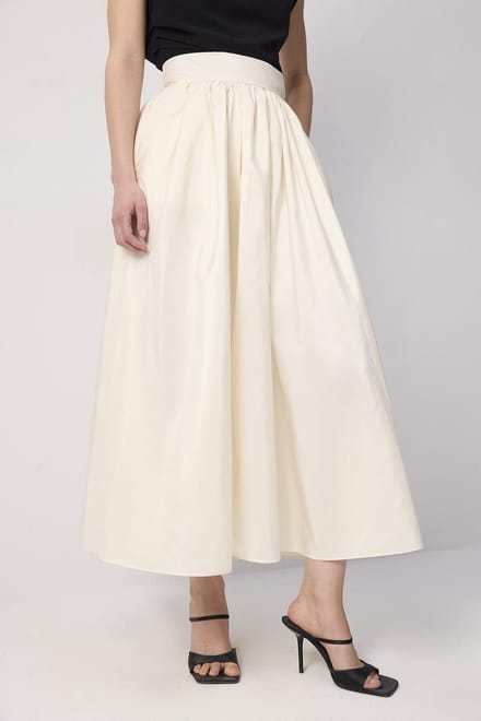 Touché Privé - Tafta rok met gerimpelde taille - Ecru - Dames