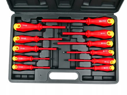 versierde Schroevendraaierset 11 Delen met Soft Grip Handvat & Case