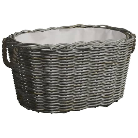 vidaXL - Houtmand - met - handvatten - 59x42x28 - cm - wilgenhout - grijs