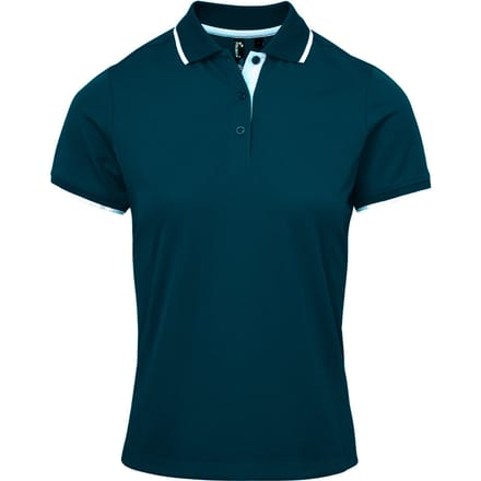 Premier Dames/Dames Coolchecker Contrast Piqué Poloshirt (Marine / Wit)