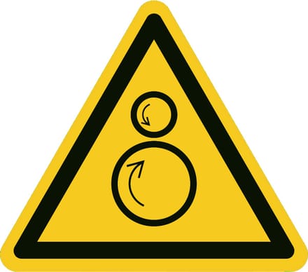 Draaiende rollen sticker 200x200 mm - vinyl - ISO 7010 W025