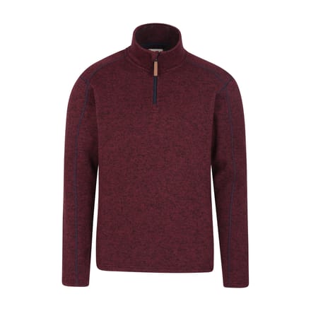 Mountain Warehouse Heren Idris II Half Zip Fleece Top (Donkerrood)