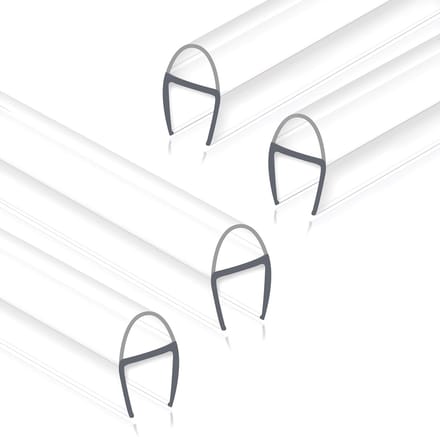 4x 95 cm U-Profiel Afdichtstrip voor Frameloze Douchedeur - Zeer Heldervoor 10mm Glas