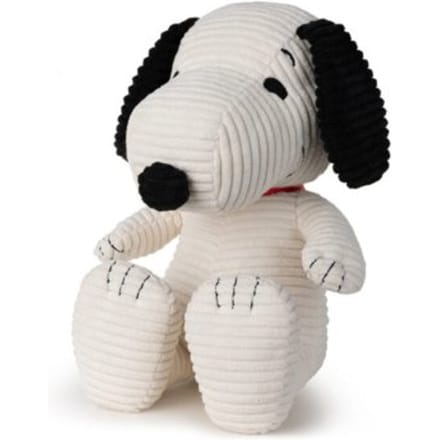 Snoopy eco corduroy knuffel, 27 cm, creme