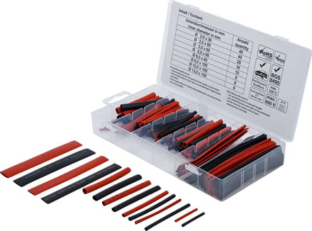 BGS krimpkousassortiment rood/zwart 150-delig. - 9404