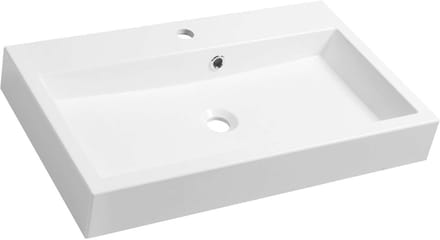 Sapho Orinoko - Wastafel 70x42 cm, met overloop, kraangat, wit OR070