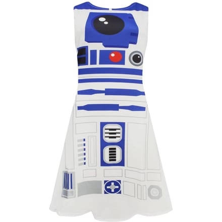 Star Wars dames/dames R2-D2 cosplay skaterjurk M blauw/wit