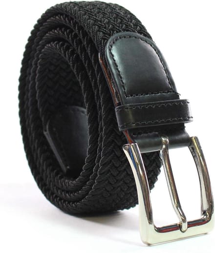 Elastiek Riem - Stretch - Gevlochten - Zwart  120 cm