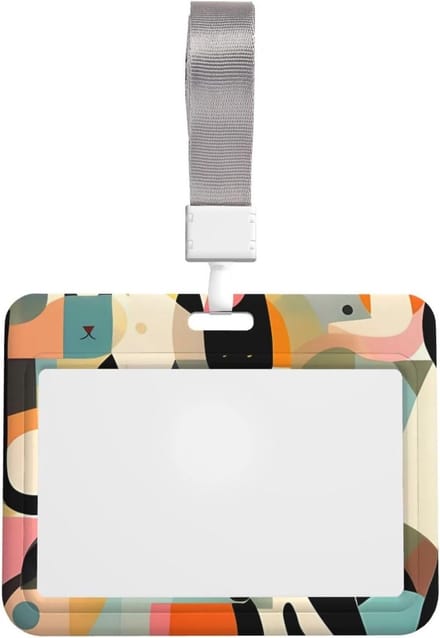 Badgehouder met Koord - Kaarthouder Naam Tag - Veilig Identificeren - Waterdicht Stofdicht Venster - 2 Kaarten - Wit
