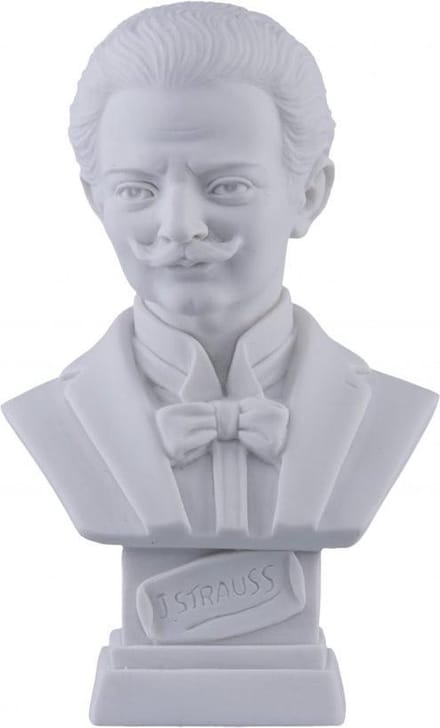 Music Gifts - Albast borstbeeld Strauss - 11 cm