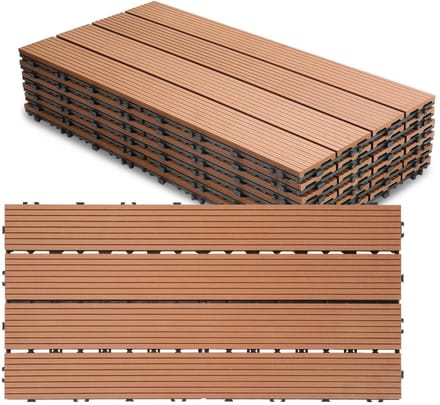 Terrastegels WPC - Tuintegels Kliksysteem - Balkon Terras - Eenvoudige Installatie - 30 x 60 cm - Bruin