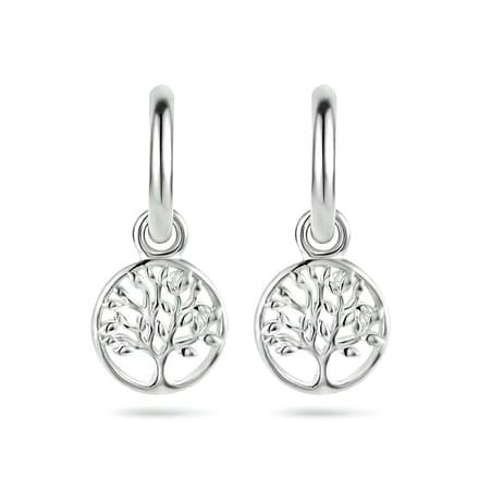 Zilver Gerhodineerd Klapoorringen Levensboom 1334762