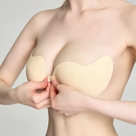 KELERINO. Plak Beha Push Up - Clipsluiting - Strapless Zelfklevende BH - Beige - Cup B
