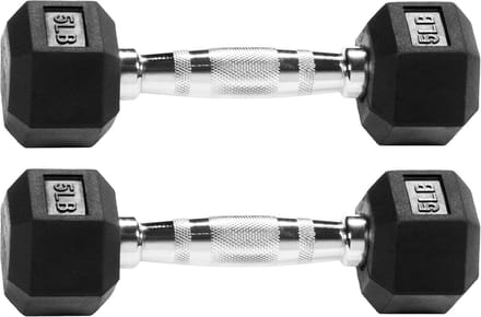 Rubberen Geëcapuleerde Hex Dumbbell - Meerdere Maten Beschikbaar