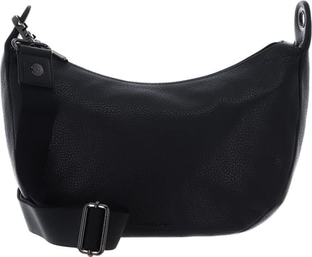 MANDARINA DUCK Leren Schoudertas Mellow Leather Hobo Bag Nero Zwart