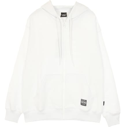 Lichtgewicht herensweatshirt met capuchon en rits, geribde hoodie met gradientrits, wit