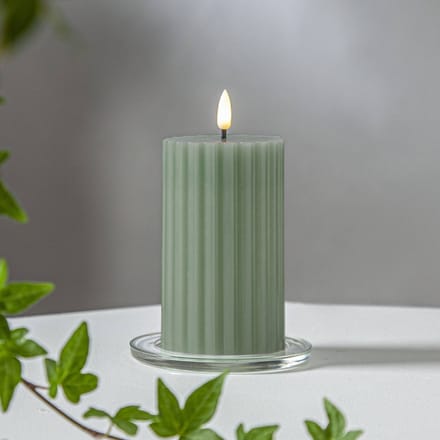 Star Trading LED-kaars van echte was 'Flame Stripe', flikkerend, groen, 15cm