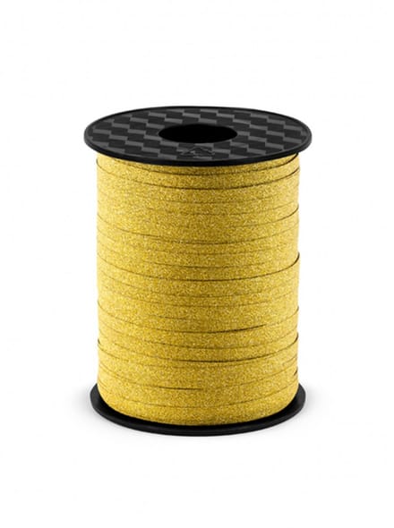 Lint - Glitter Goud - 225 m x 5 mm - Ballonlint - Een Stuk