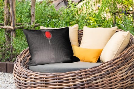 Buitenkussens - Tuin - Zwart - Lepel - Caviar - 50x30 cm