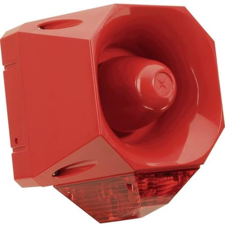 ComPro Combi-signaalgever Asserta AV Rood Flitslicht, Continu geluid 24 V/DC 120 dB