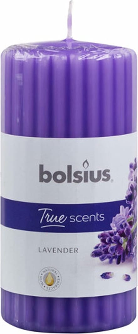 Bolsius Geurkaarsen geribbeld 6 st 120x58 mm lavendel
