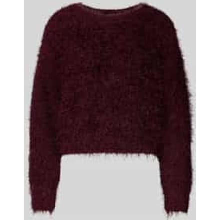Gebreide pullover van effectgaren met ronde hals