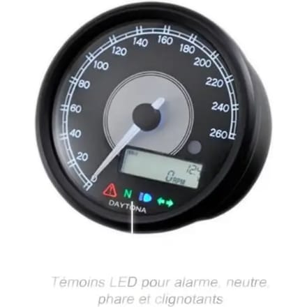 Wijzerteller met lcd toerenteller Daytona Velona 260km/h