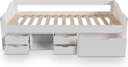 1 persoons bed Nalu - Wit - 90 x 200 cm