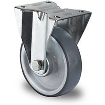 CASCOO Bokwiel P2V2, met wiel ø 100 mm x B 32 mm, velg van polypropyleen, loopvlak van elastomeer, grijs, rollager, tot 100 kg
