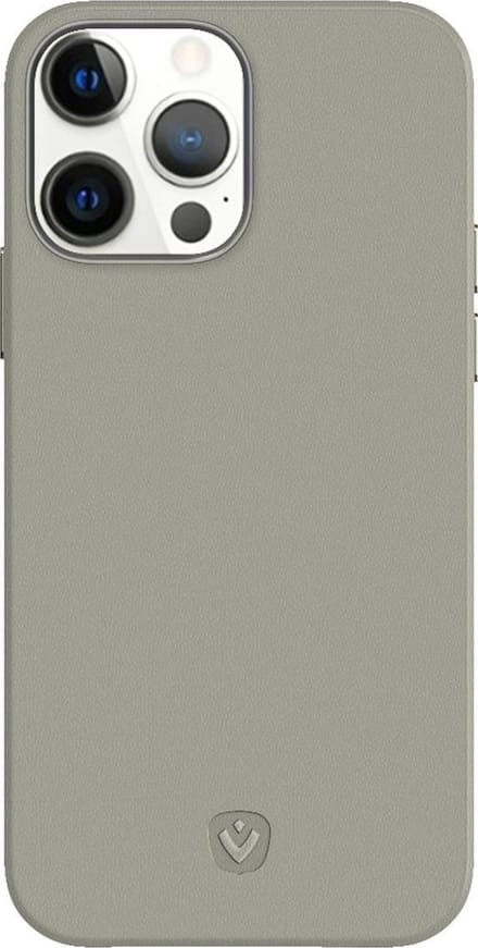 Valenta - Back Cover Snap Luxe - Leer - Grijs - iPhone 13 Pro
