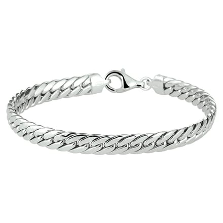 Zilver Gerhodineerd Armband Gourmet 6,0 Mm 19 Cm 1332726