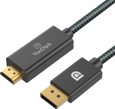 VanDijck DisplayPort naar HDMI Kabel – DP naar HDMI – 4K 60Hz – 3 Meter – Zwart