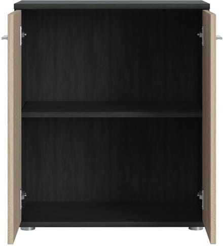 Commode TOMMY met 2 deuren - grijs essenhout/Sonoma-eiken