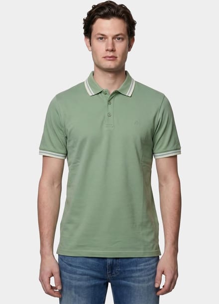 Bos Bright Blue Scotland blue polo heren brick polo plain contrast col spe25108br06sb/343 surf side