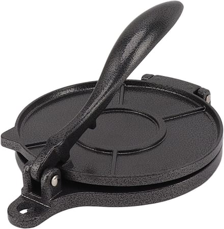 Zwarte Tortillapers van 16cm - Robuuste Deegpers voor Perfecte Tortillas