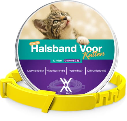TeekShield Halsband - Kat/Poes - Geel - Comfortabele Siliconen Halsband in Verstelbaar Design