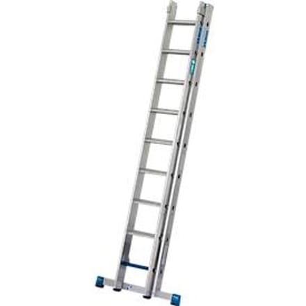 Krause tweedelige uitschuifbare ladder, 2 x 9 sporten, TRBS 2121 2-compliant, Trigon dwarsligger